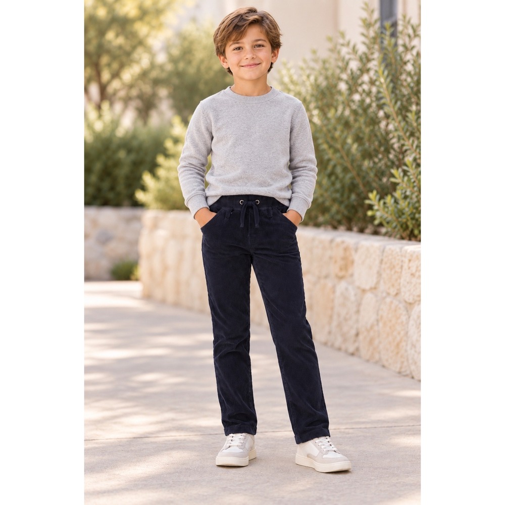 Hanna Andersson Kids Navy Blue Corduroy Jogger Pants Size 130 US 8 57826 FWH22